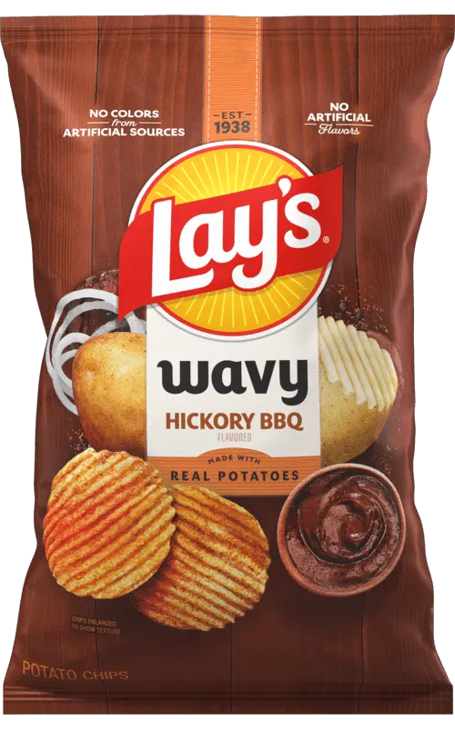 Lay's Wavy Hickory BBQ Flavored Potato Chips packet