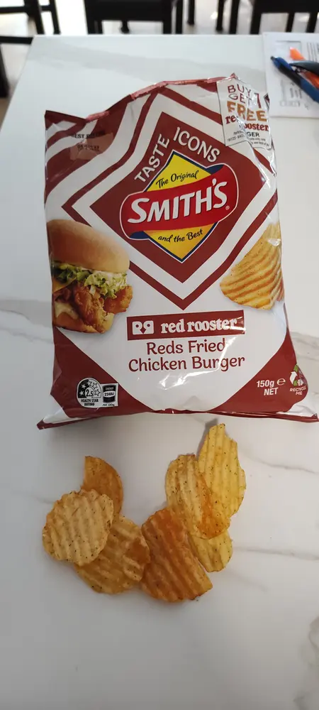 Smith's Red Rooster Reds Fried Chicken Burger packet