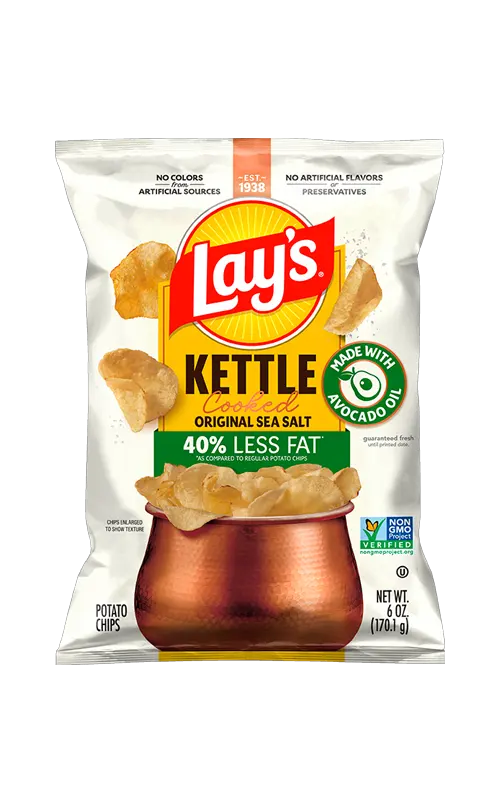 Lay's Kettle Cooked Reduced Fat Original Sea Salt Made With Avocado Oil packet