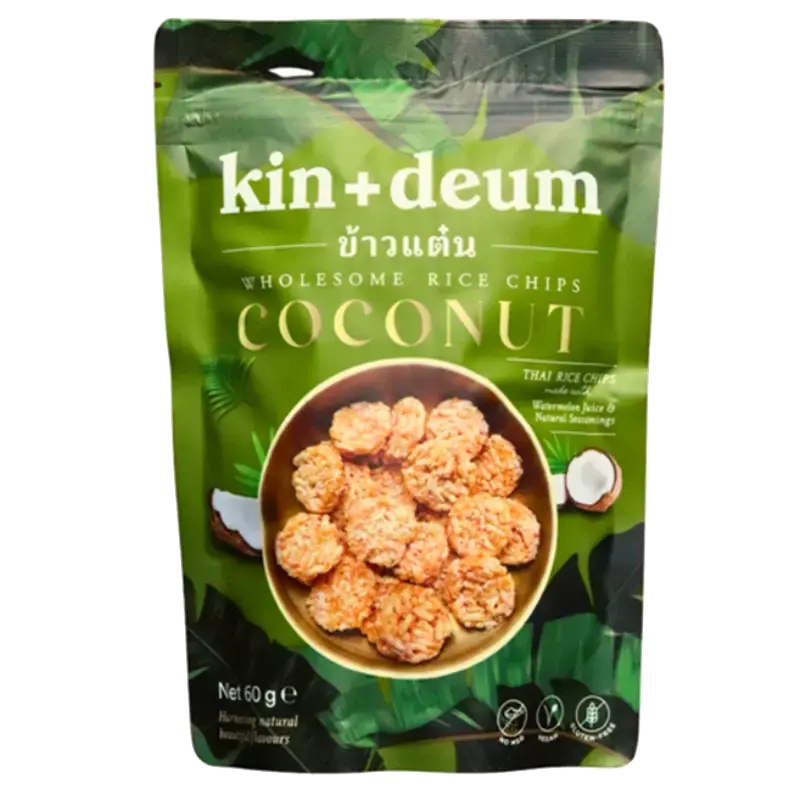 kin + deum Wholesome Rice Chips – Coconut packet