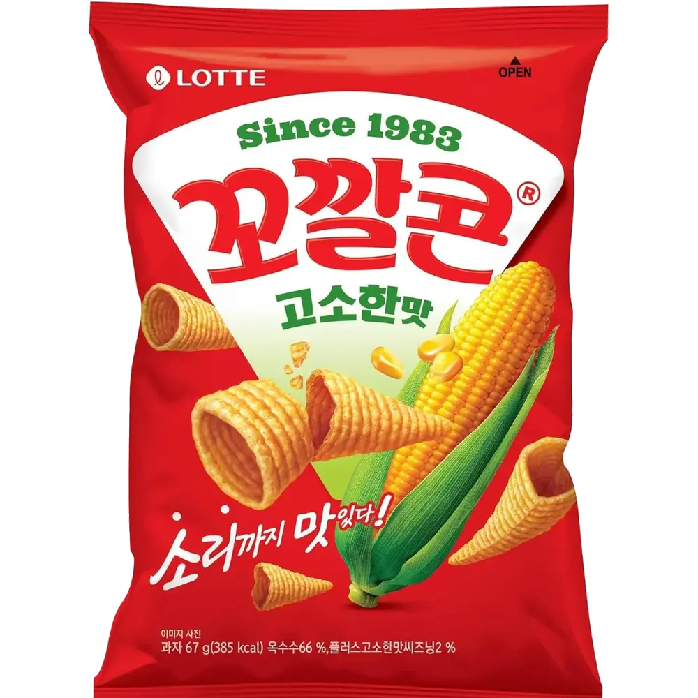 Lotte Kkokkalcorn Corn Snack – Original packet