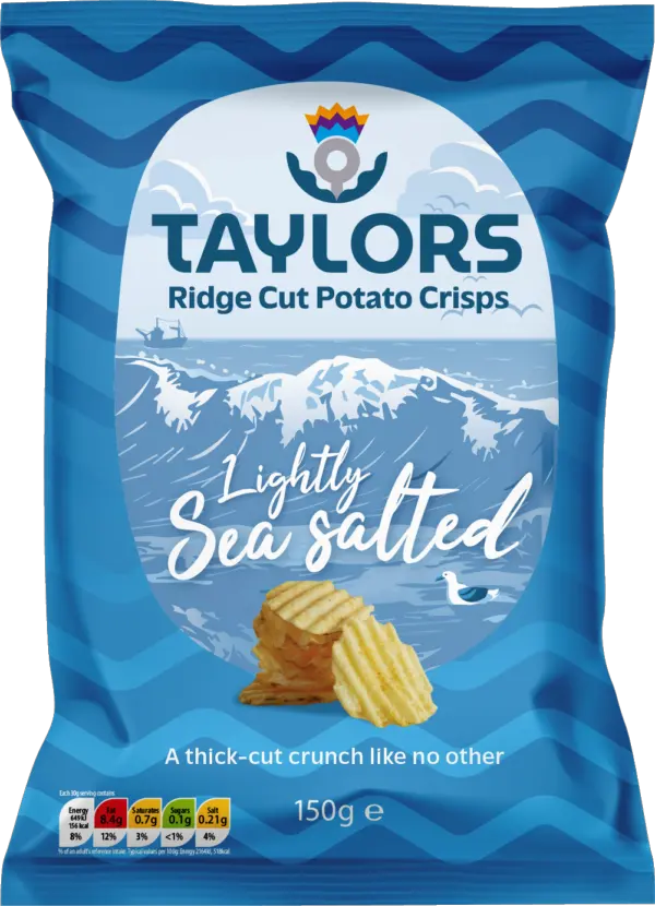 Taylors Ridge Cut Potato Crisps – Lightly Sea Salted packet