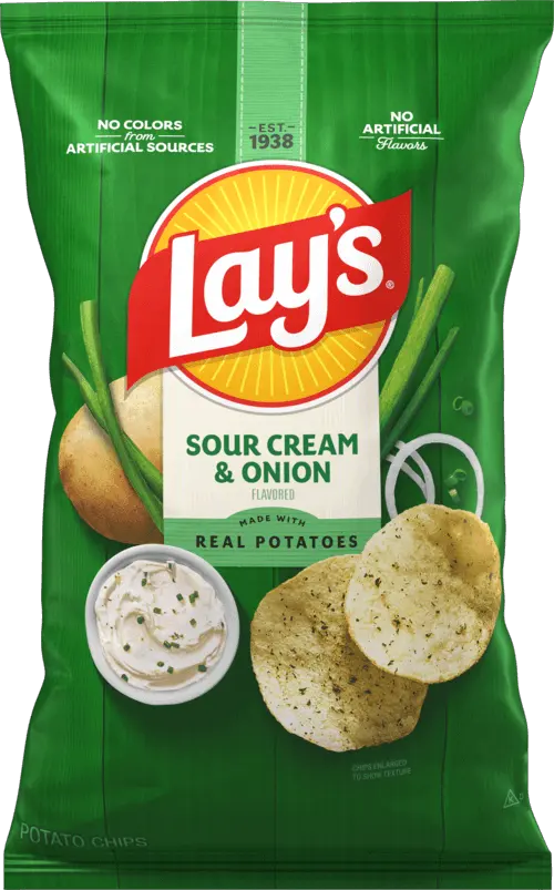 Lay's Sour Cream & Onion Flavored Potato Chips packet