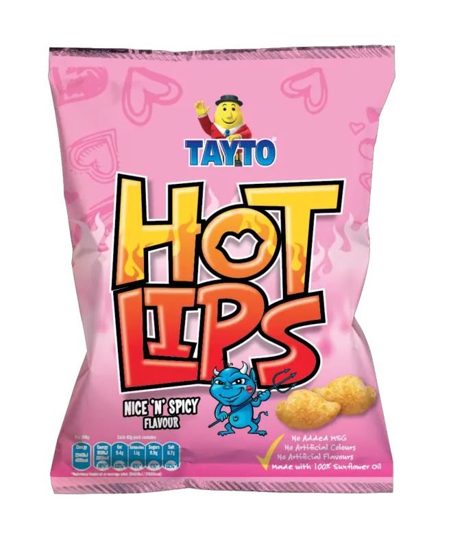 Tayto Hot Lips Nice 'N' Spicy packet