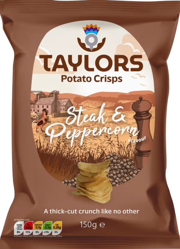 Taylors Potato Crisps – Steak & Peppercorn packet