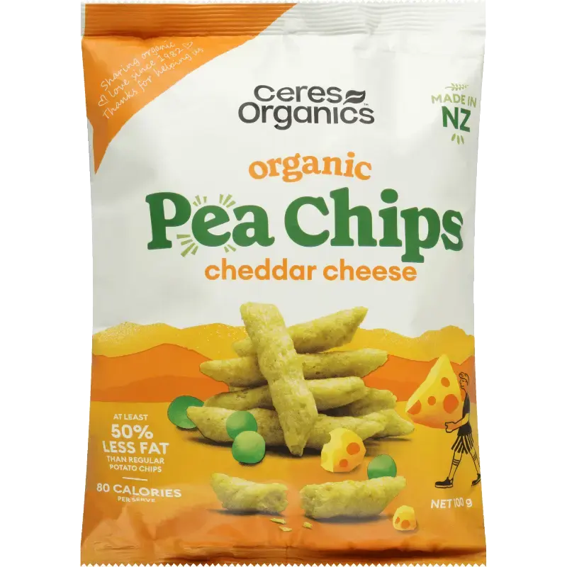 Ceres Organics Organic Pea Chips – Cheddar Cheese packet