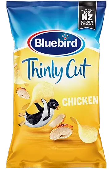 Ultra-thin potato chips with a light crunch and savoury chicken flavour.