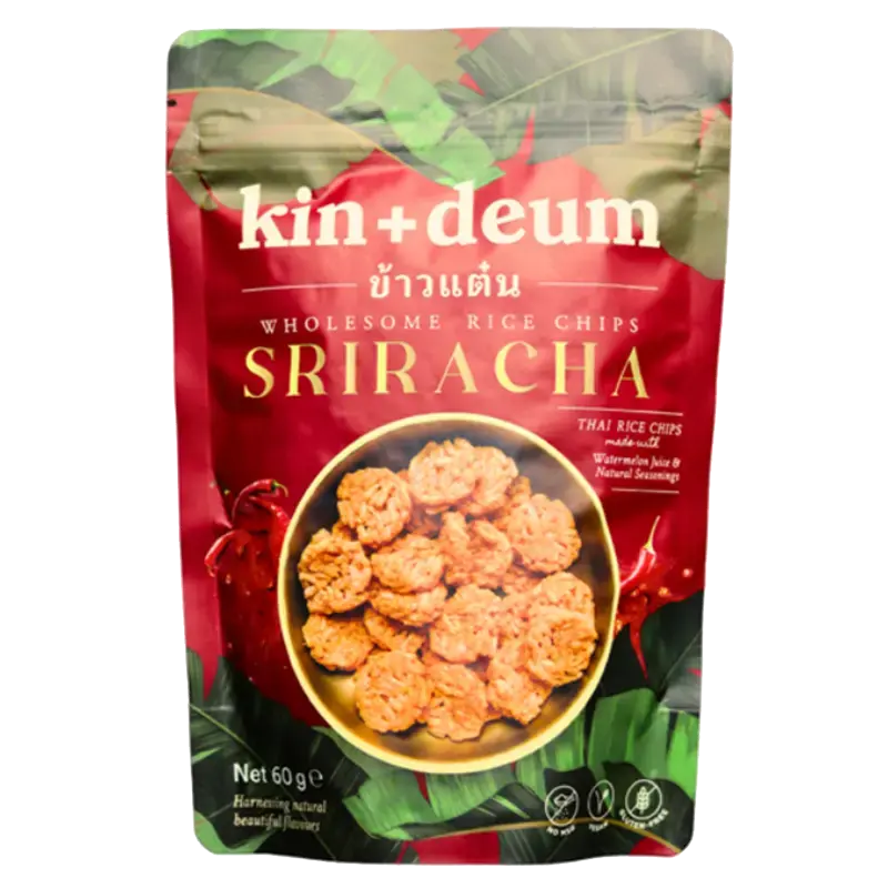 kin + deum Wholesome Rice Chips – Sriracha packet