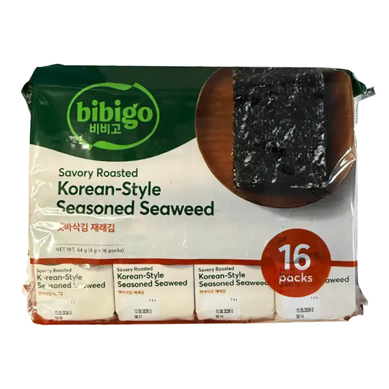 bibigo Korean-Style Seasoned Seaweed – Savory Roasted packet