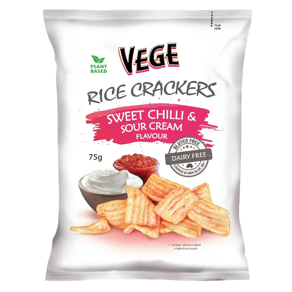 Vege Chips Rice Crackers – Sweet Chilli & Sour Cream packet