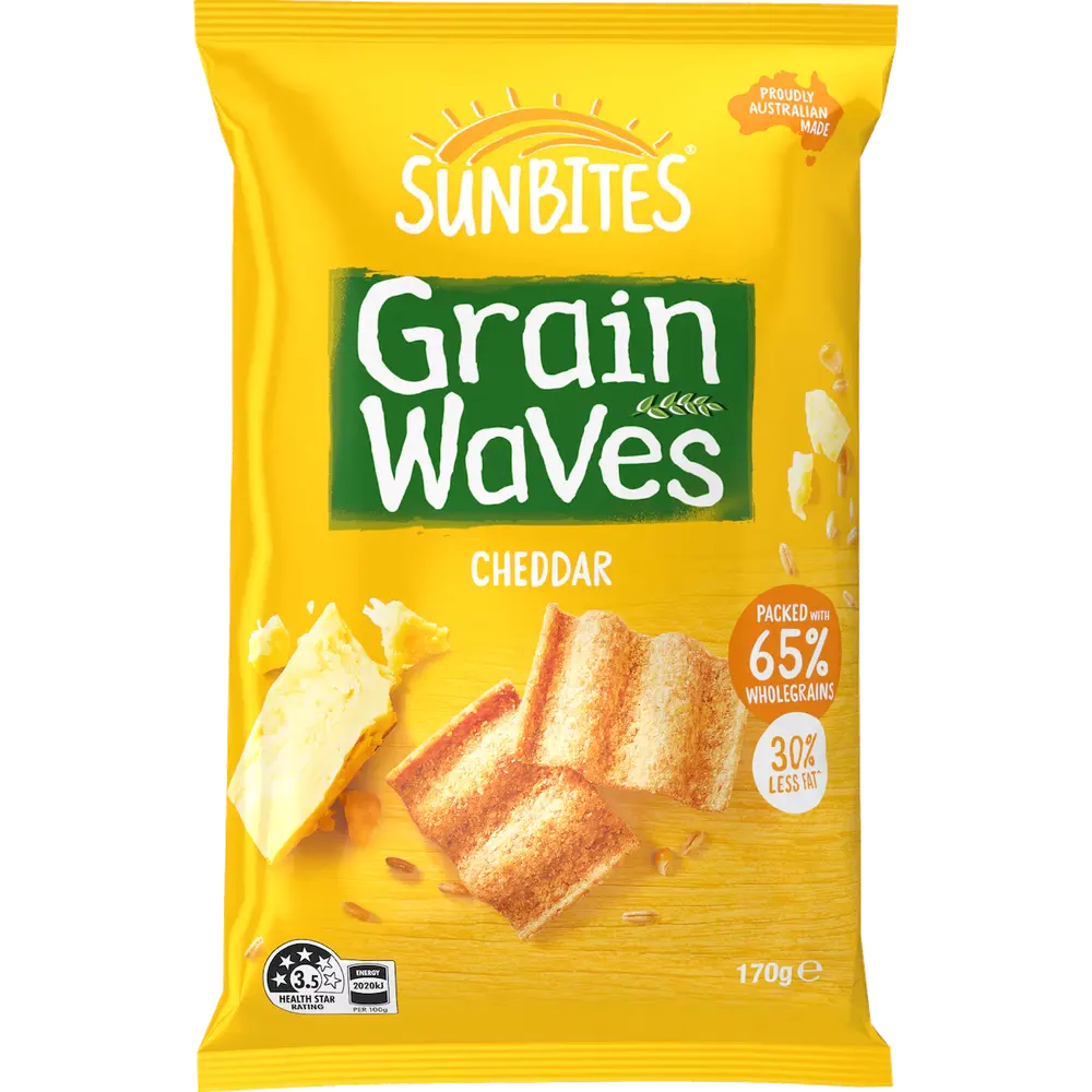 Sunbites Grain Waves Cheddar Wholegrain Chips packet