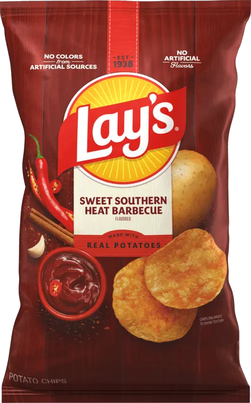 Lay's Sweet Southern Heat BBQ Flavored Potato Chips packet