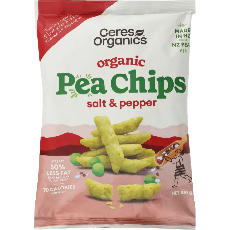 Ceres Organics Organic Pea Chips – Salt & Pepper packet