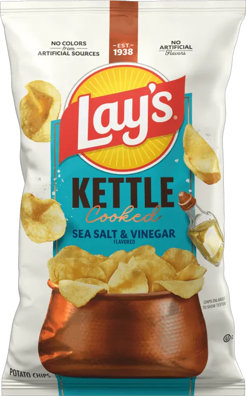 Lay's Kettle Cooked Sea Salt & Vinegar Flavored Potato Chips packet