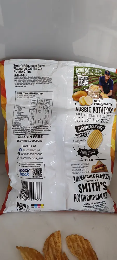 Smith's Crinkle Cut Sausage Sizzle packet