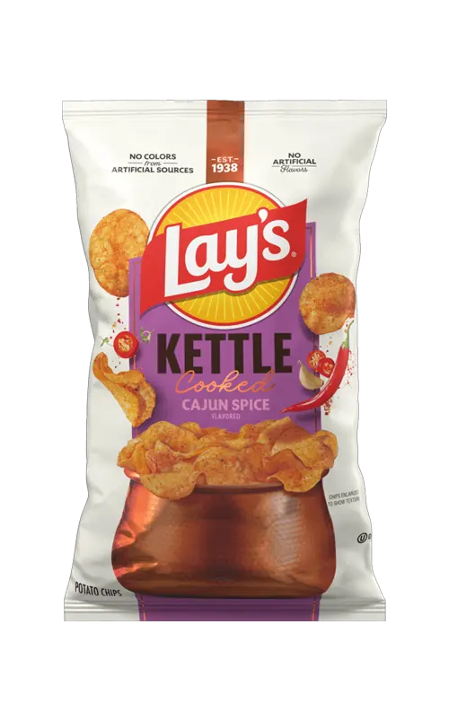 Lay's Kettle Cooked Cajun Spice Flavored Potato Chips packet