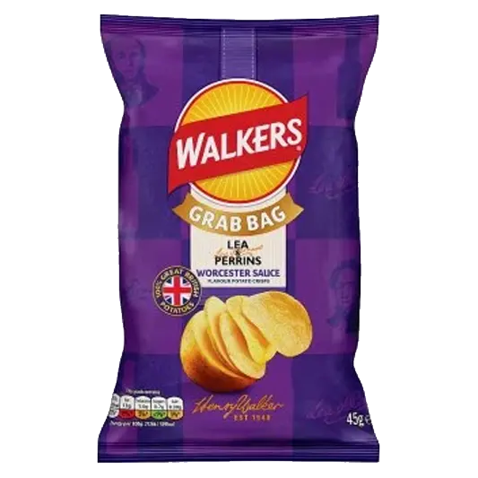 Walkers Potato Crisps – Lea & Perrins Worcester Sauce packet