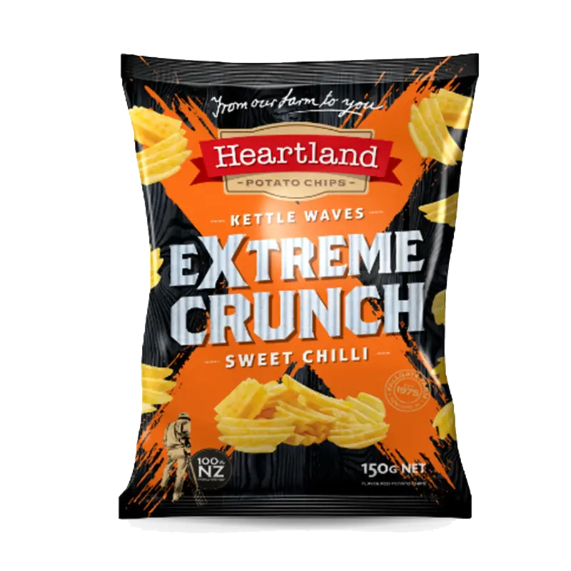 Heartland Kettle Waves Extreme Crunch – Sweet Chilli packet