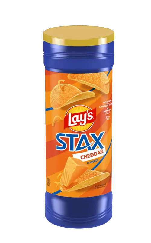 Lay's STAX Cheddar Flavored Potato Crisps packet