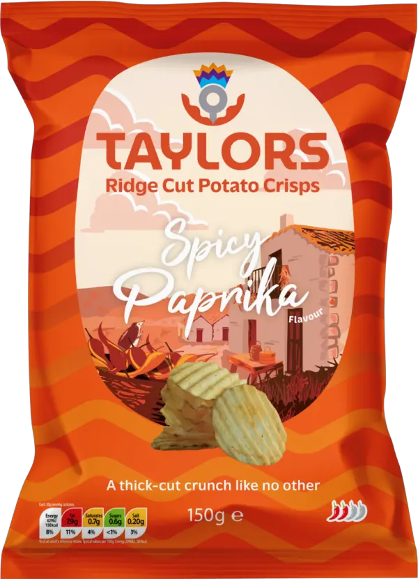 Taylors Ridge Cut Potato Crisps – Spicy Paprika packet