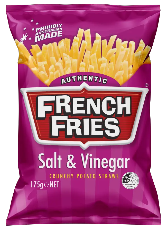 French Fries Salt & Vinegar Crunchy Potato Straws packet