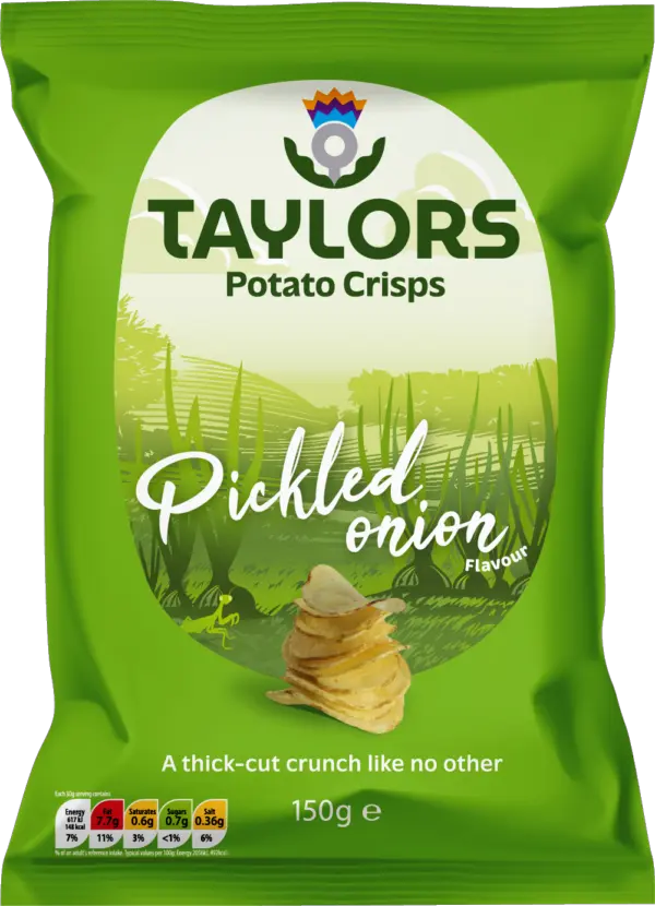 Taylors Potato Crisps – Pickled Onion packet