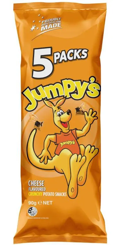 Jumpy's Cheese Flavoured Crunchy Potato Snacks packet