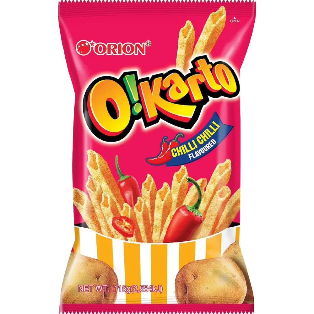 Orion O!Karto Potato Chips – Chilli Chilli packet