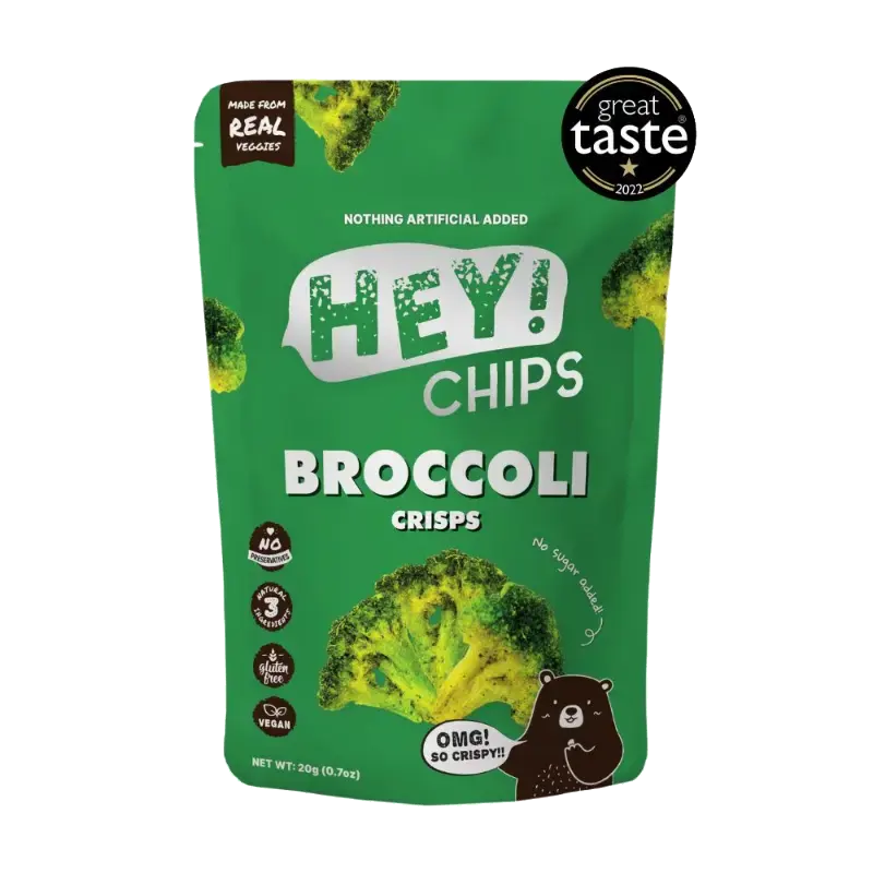 Hey! Chips Broccoli Crisps – Original packet