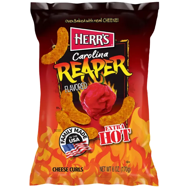 Herr's Cheese Curls – Carolina Reaper Extra Hot packet