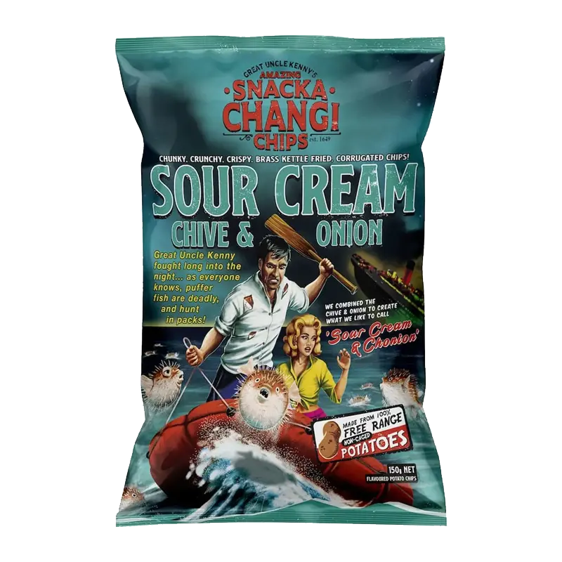 Snackachangi Corrugated Potato Chips – Sour Cream, Chive & Onion packet