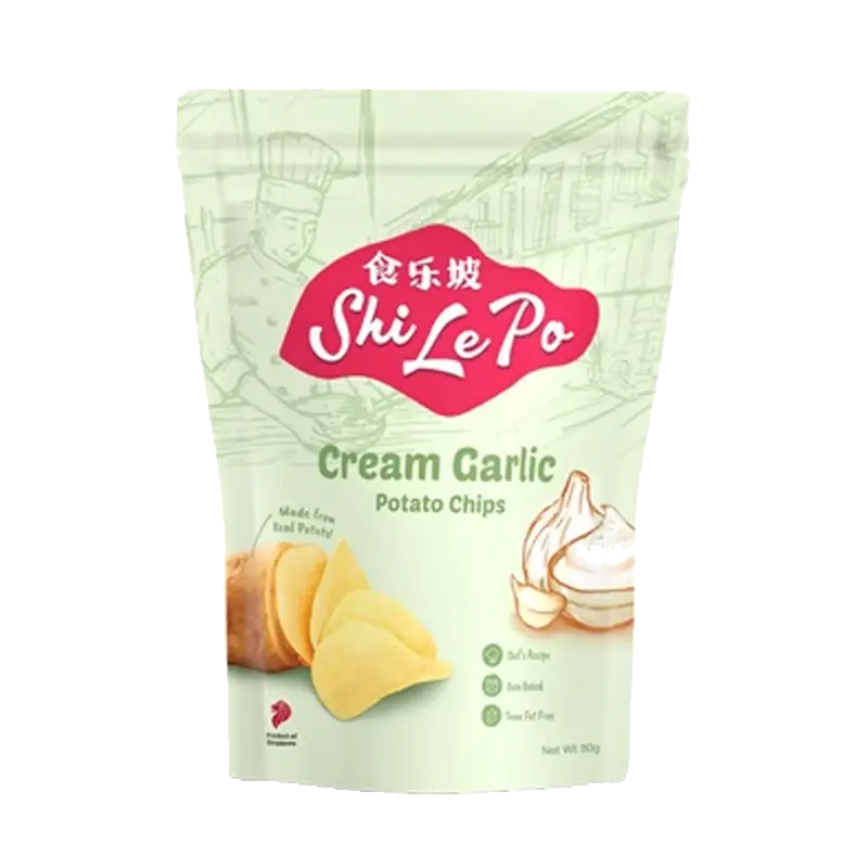 Shi Le Po Potato Chips – Cream Garlic packet