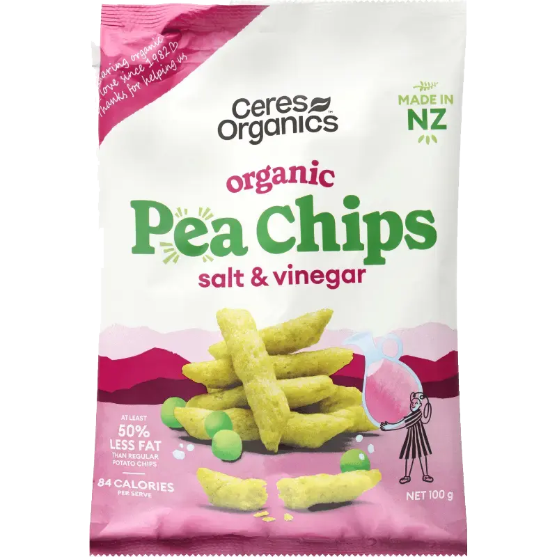 Ceres Organics Organic Pea Chips – Salt & Vinegar packet