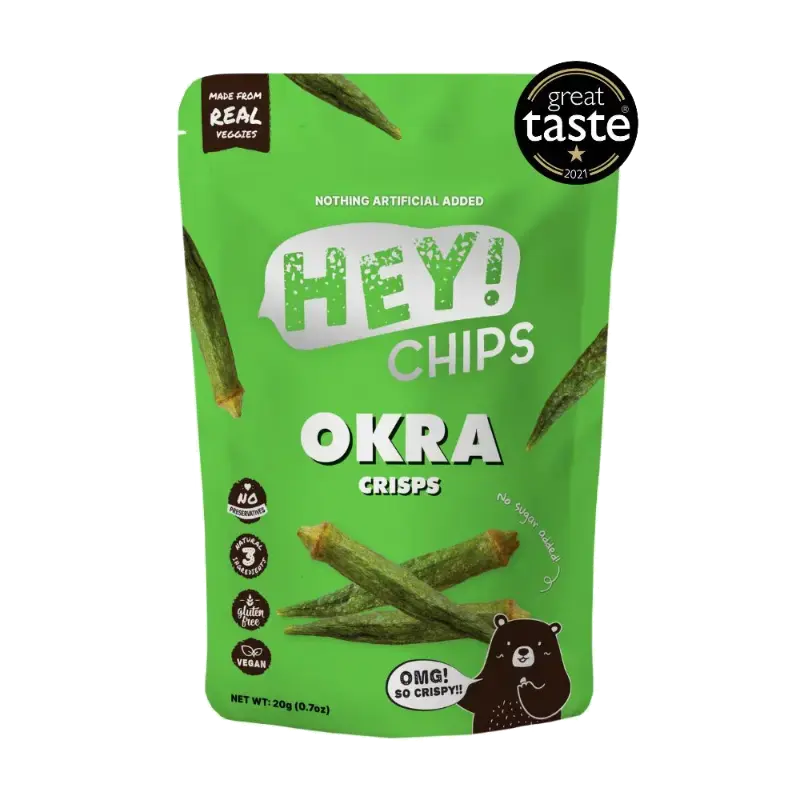 Hey! Chips Okra Crisps – Original packet
