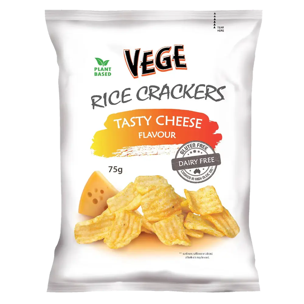 Vege Chips Rice Crackers – Tasty Cheese packet
