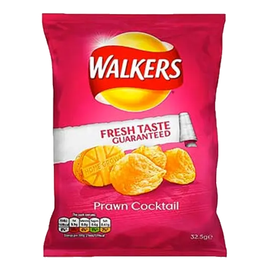 Walkers Potato Crisps – Prawn Cocktail packet