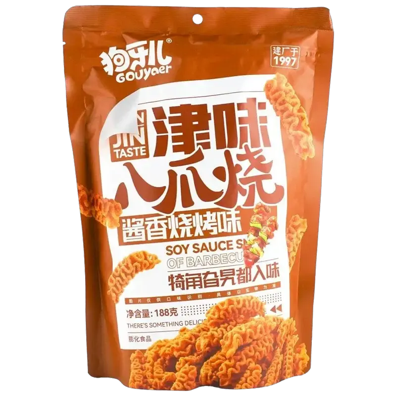 Orange 188 g Gouyaer Soy Sauce Barbecue snack packet.