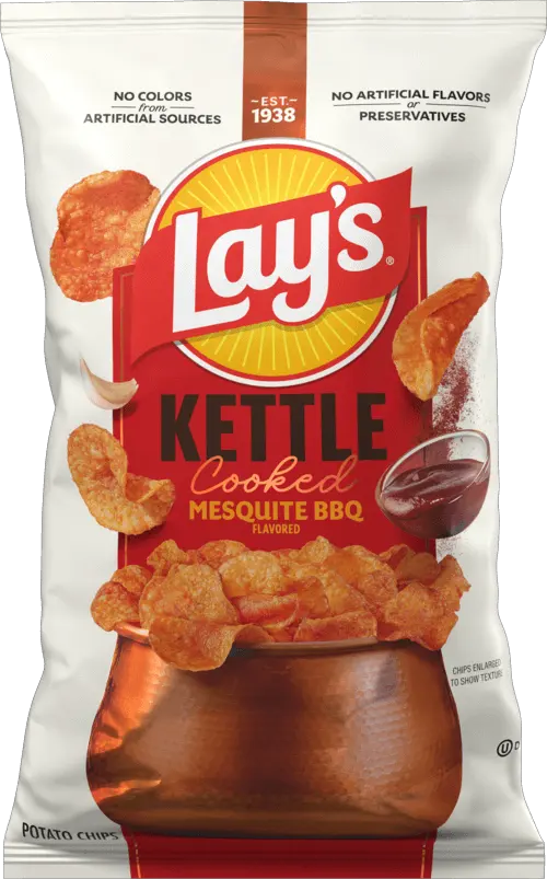 Lay's Kettle Cooked Mesquite BBQ Flavored Potato Chips packet