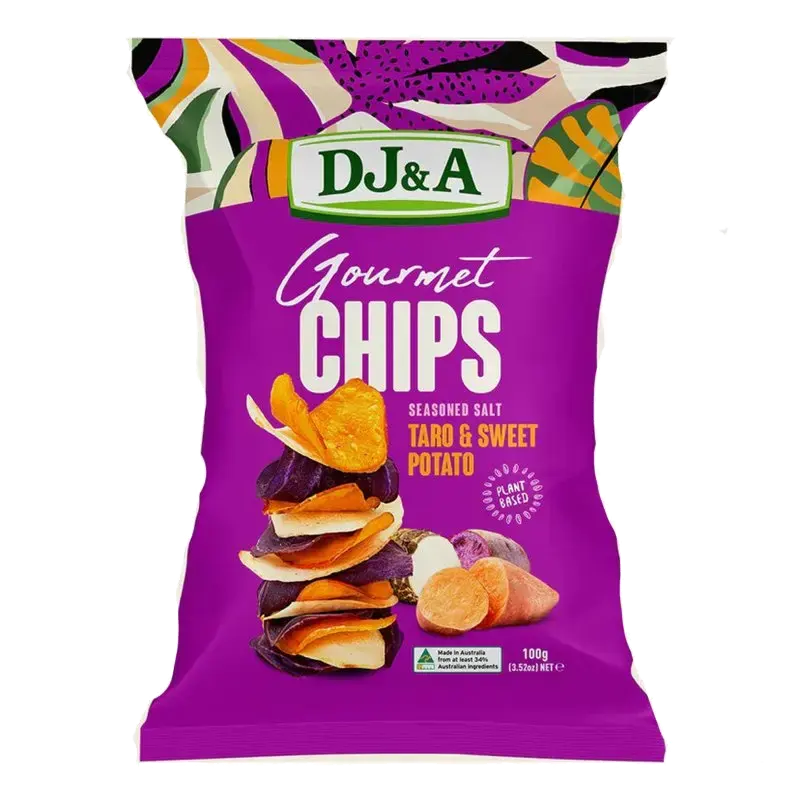 DJ&A Gourmet Chips – Seasoned Salt Taro & Sweet Potato packet