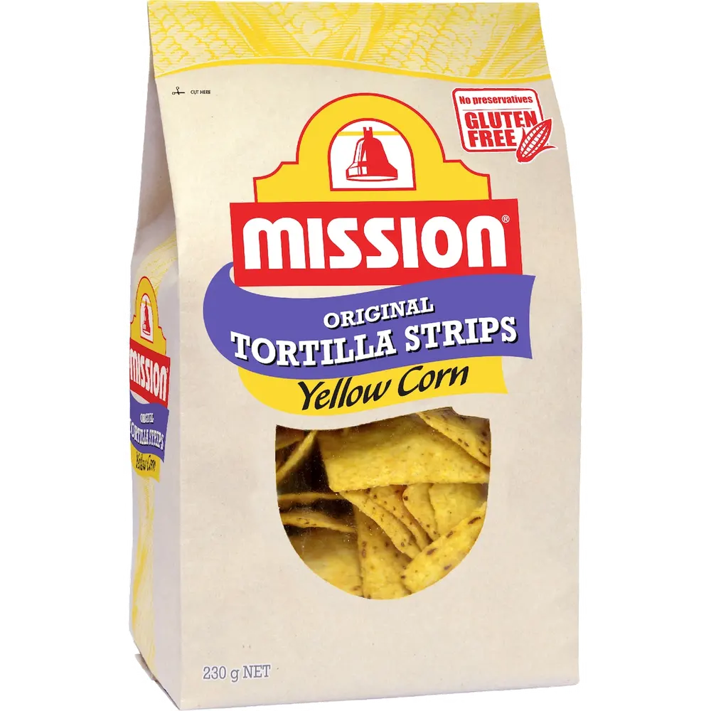 Mission Original Tortilla Strips Yellow Corn 230 g packet