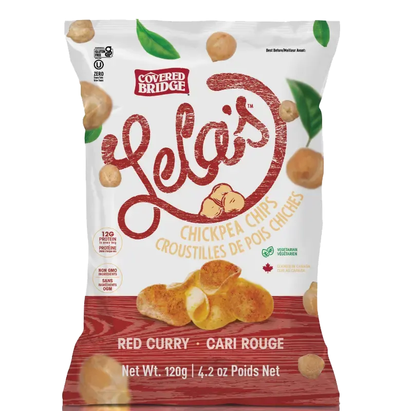 Covered Bridge Lela's Chickpea Chips – Red Curry packet