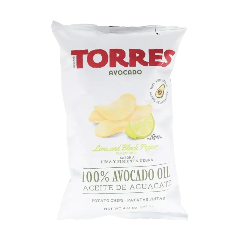 Torres Avocado Oil Potato Chips – Lime & Black Pepper packet