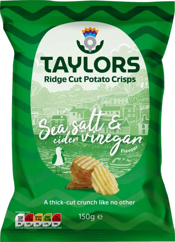 Taylors Ridge Cut Potato Crisps – Sea Salt & Cider Vinegar packet
