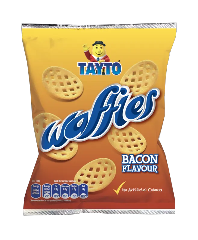 Tayto Waffles Bacon Flavour packet