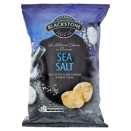 Blackstone Gourmet Snack Co. Sea Salt Flavoured Deli Style Potato Chips packet
