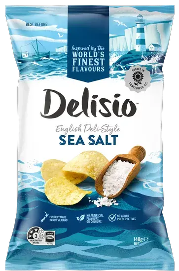 Delisio Potato Chips – English Deli-Style Sea Salt packet