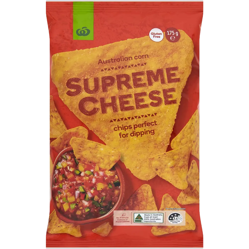 Woolworths Corn Chips – Supreme Cheese packet